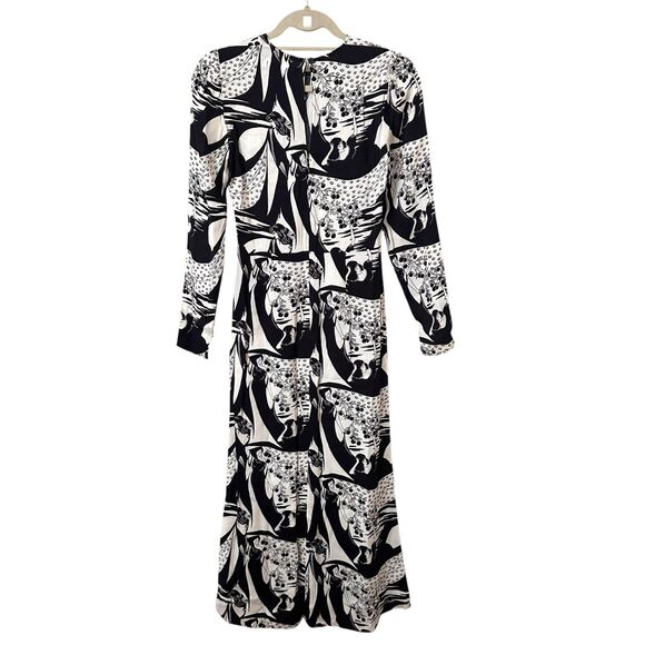 REFORMATION Celeste Mediterranean Print Midi‎ Dress Sz 0 - Picture 2 of 6